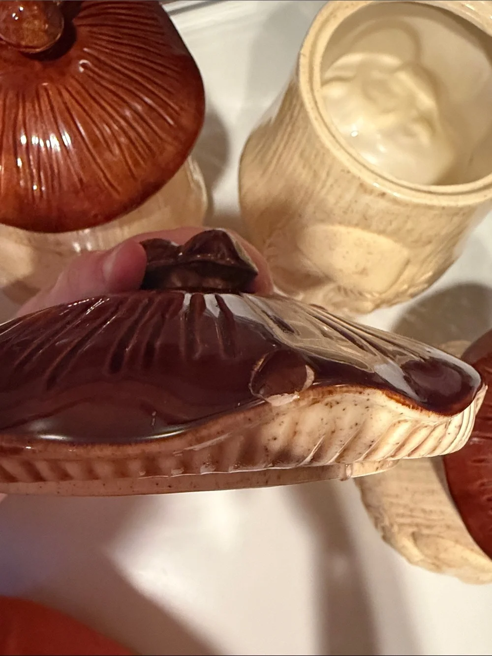 Vintage Arnels Mushroom Canister Set | 1970s Ceramic Merry Mushrooms Kitchen